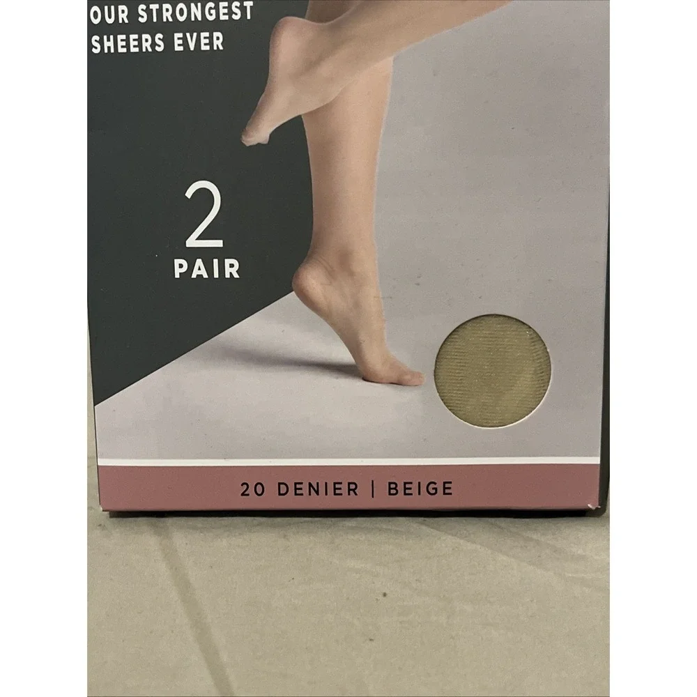 Silk‎ Impressions Pantyhose 2 Pack XXXL Beige 30 Denier Medium Support Sheer